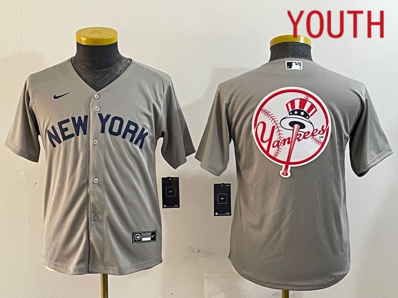 Youth New York Yankees Blank Grey Game 2024 Nike MLB Jersey style 121815